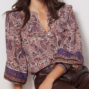 Cleobella Samara Blouse in Laurel Print Size XS